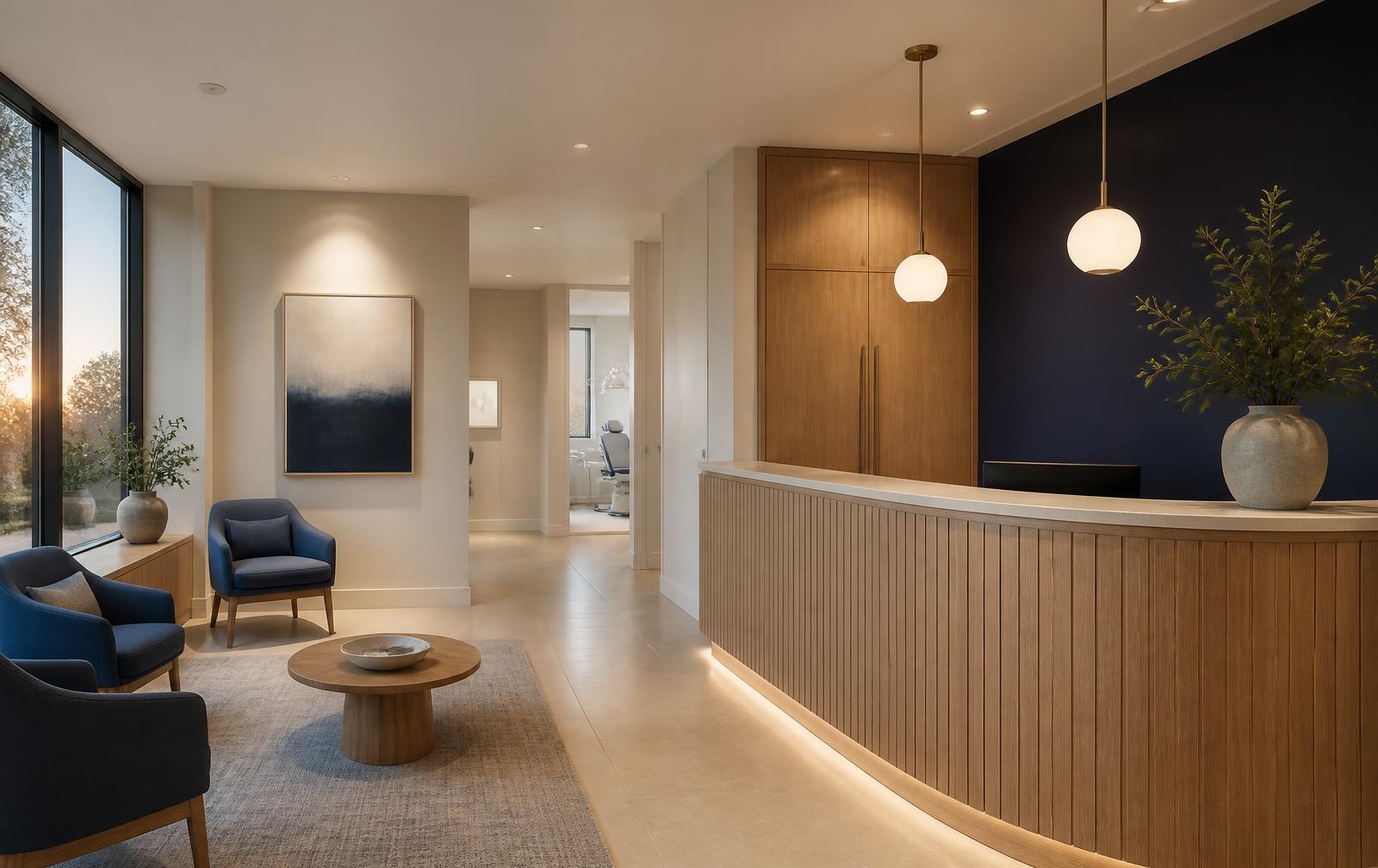 Calm reception area of a modern Australian dental practice